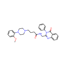 COc1ccccc1N1CCN(CCCC(=O)NCc2nc3ccccc3c(=O)n2-c2ccccc2)CC1 ZINC000029123339