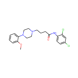 COc1ccccc1N1CCN(CCCC(=O)Nc2ccc(Cl)cc2Cl)CC1 ZINC000028647005