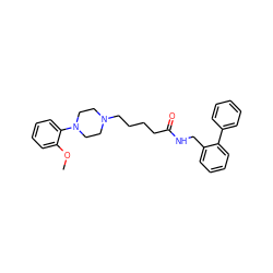 COc1ccccc1N1CCN(CCCCC(=O)NCc2ccccc2-c2ccccc2)CC1 ZINC000207237807
