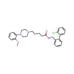 COc1ccccc1N1CCN(CCCCC(=O)NCc2ccccc2-c2ccccc2Cl)CC1 ZINC000207280702