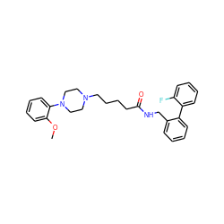 COc1ccccc1N1CCN(CCCCC(=O)NCc2ccccc2-c2ccccc2F)CC1 ZINC000207250851