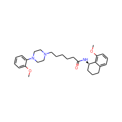 COc1ccccc1N1CCN(CCCCCC(=O)N[C@@H]2CCCc3cccc(OC)c32)CC1 ZINC000013586527