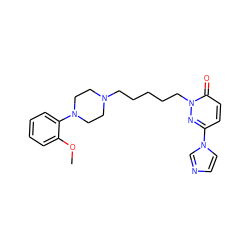 COc1ccccc1N1CCN(CCCCCn2nc(-n3ccnc3)ccc2=O)CC1 ZINC000013475441