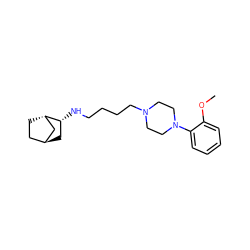 COc1ccccc1N1CCN(CCCCN[C@@H]2C[C@H]3CC[C@H]2C3)CC1 ZINC000253674556