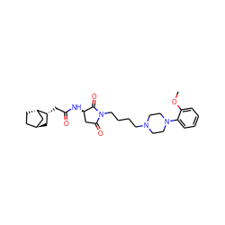 COc1ccccc1N1CCN(CCCCN2C(=O)C[C@@H](NC(=O)C[C@@H]3C[C@H]4CC[C@H]3C4)C2=O)CC1 ZINC000261177072