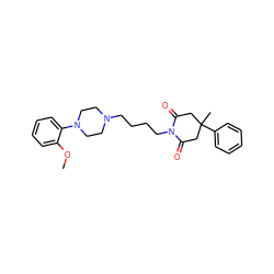 COc1ccccc1N1CCN(CCCCN2C(=O)CC(C)(c3ccccc3)CC2=O)CC1 ZINC000072173407