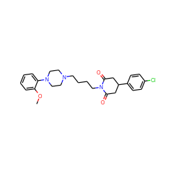 COc1ccccc1N1CCN(CCCCN2C(=O)CC(c3ccc(Cl)cc3)CC2=O)CC1 ZINC000072172287