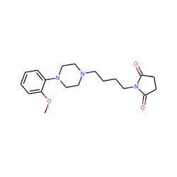 COc1ccccc1N1CCN(CCCCN2C(=O)CCC2=O)CC1 ZINC000002009671