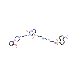 COc1ccccc1N1CCN(CCCCN2C(=O)N3CCC[C@@]3(CCCCNCCCCCNS(=O)(=O)c3cccc4c(N(C)C)cccc34)C2=O)CC1 ZINC000095548085