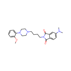 COc1ccccc1N1CCN(CCCCN2C(=O)c3ccc(N(C)C)cc3C2=O)CC1 ZINC000045335755