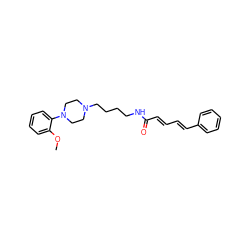 COc1ccccc1N1CCN(CCCCNC(=O)/C=C/C=C/c2ccccc2)CC1 ZINC000013526367