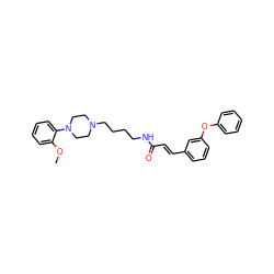 COc1ccccc1N1CCN(CCCCNC(=O)/C=C/c2cccc(Oc3ccccc3)c2)CC1 ZINC000013526318