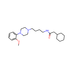 COc1ccccc1N1CCN(CCCCNC(=O)CC2CCCCC2)CC1 ZINC000653689047