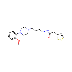 COc1ccccc1N1CCN(CCCCNC(=O)Cc2ccsc2)CC1 ZINC000013740988