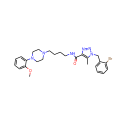 COc1ccccc1N1CCN(CCCCNC(=O)c2nnn(Cc3ccccc3Br)c2C)CC1 ZINC000044053286