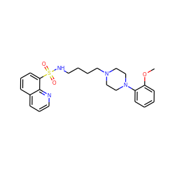 COc1ccccc1N1CCN(CCCCNS(=O)(=O)c2cccc3cccnc23)CC1 ZINC000073165000