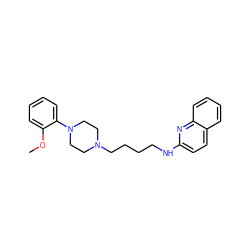 COc1ccccc1N1CCN(CCCCNc2ccc3ccccc3n2)CC1 ZINC000029135576