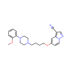COc1ccccc1N1CCN(CCCCOc2ccn3ncc(C#N)c3c2)CC1 ZINC000150079642