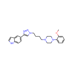 COc1ccccc1N1CCN(CCCCn2cc(-c3ccc4[nH]ccc4c3)nn2)CC1 ZINC000473106894