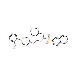 COc1ccccc1N1CCN(CCCN(CC2CCCCC2)S(=O)(=O)c2ccc3ccccc3c2)CC1 ZINC000045367848