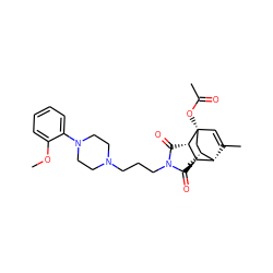 COc1ccccc1N1CCN(CCCN2C(=O)[C@H]3[C@H](C2=O)[C@H]2C(C)=C[C@@]3(OC(C)=O)C[C@H]2C)CC1 ZINC000101177704