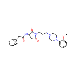 COc1ccccc1N1CCN(CCCN2C(=O)C[C@H](NC(=O)C[C@@H]3C[C@H]4CC[C@H]3C4)C2=O)CC1 ZINC000253639810