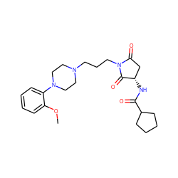 COc1ccccc1N1CCN(CCCN2C(=O)C[C@H](NC(=O)C3CCCC3)C2=O)CC1 ZINC000036248171