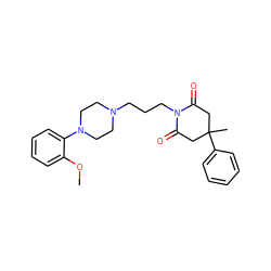 COc1ccccc1N1CCN(CCCN2C(=O)CC(C)(c3ccccc3)CC2=O)CC1 ZINC000072172349