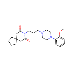 COc1ccccc1N1CCN(CCCN2C(=O)CC3(CCCC3)CC2=O)CC1 ZINC000003620978