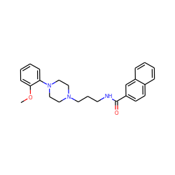 COc1ccccc1N1CCN(CCCNC(=O)c2ccc3ccccc3c2)CC1 ZINC000011909404