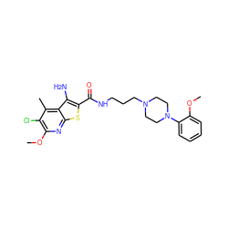 COc1ccccc1N1CCN(CCCNC(=O)c2sc3nc(OC)c(Cl)c(C)c3c2N)CC1 ZINC000169332144