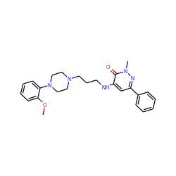 COc1ccccc1N1CCN(CCCNc2cc(-c3ccccc3)nn(C)c2=O)CC1 ZINC000013863387