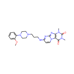 COc1ccccc1N1CCN(CCCNc2ccn3c(n2)nc2c3c(=O)n(C)c(=O)n2C)CC1 ZINC000013560947