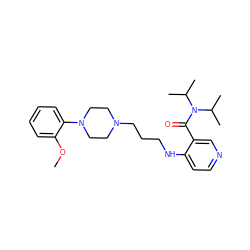 COc1ccccc1N1CCN(CCCNc2ccncc2C(=O)N(C(C)C)C(C)C)CC1 ZINC000013764491