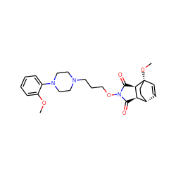 COc1ccccc1N1CCN(CCCON2C(=O)[C@@H]3[C@H]4C=C[C@@](OC)(CC4)[C@@H]3C2=O)CC1 ZINC000101177463