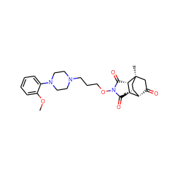 COc1ccccc1N1CCN(CCCON2C(=O)[C@H]3[C@H](C2=O)[C@H]2C(=O)C[C@@]3(C)C[C@H]2C)CC1 ZINC000101177852