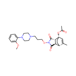 COc1ccccc1N1CCN(CCCON2C(=O)[C@H]3[C@H](C2=O)[C@H]2C(C)=C[C@@]3(OC(C)=O)C[C@H]2C)CC1 ZINC000101177760