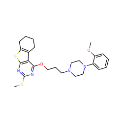 COc1ccccc1N1CCN(CCCOc2nc(SC)nc3sc4c(c23)CCCC4)CC1 ZINC000027647436