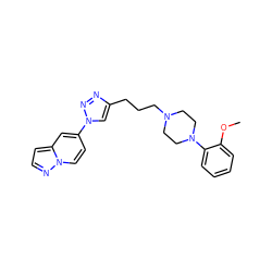 COc1ccccc1N1CCN(CCCc2cn(-c3ccn4nccc4c3)nn2)CC1 ZINC000473118012