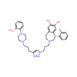 COc1ccccc1N1CCN(CCCc2cn(CCCN3CCc4cc(O)c(O)cc4[C@H](c4ccccc4C)C3)nn2)CC1 ZINC000049709759