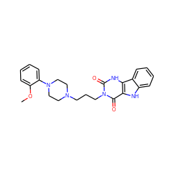 COc1ccccc1N1CCN(CCCn2c(=O)[nH]c3c([nH]c4ccccc43)c2=O)CC1 ZINC000013822190