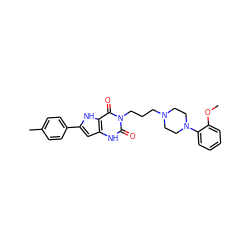 COc1ccccc1N1CCN(CCCn2c(=O)[nH]c3cc(-c4ccc(C)cc4)[nH]c3c2=O)CC1 ZINC000013641905