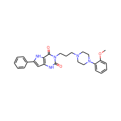 COc1ccccc1N1CCN(CCCn2c(=O)[nH]c3cc(-c4ccccc4)[nH]c3c2=O)CC1 ZINC000013641877