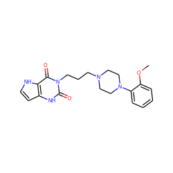 COc1ccccc1N1CCN(CCCn2c(=O)[nH]c3cc[nH]c3c2=O)CC1 ZINC000013641865