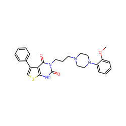 COc1ccccc1N1CCN(CCCn2c(=O)[nH]c3scc(-c4ccccc4)c3c2=O)CC1 ZINC000034800949