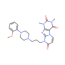 COc1ccccc1N1CCN(CCCn2c(=O)ccn3c4c(=O)n(C)c(=O)n(C)c4nc23)CC1 ZINC000026640878