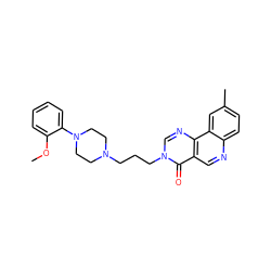 COc1ccccc1N1CCN(CCCn2cnc3c(cnc4ccc(C)cc43)c2=O)CC1 ZINC000072106710