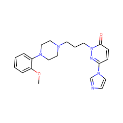 COc1ccccc1N1CCN(CCCn2nc(-n3ccnc3)ccc2=O)CC1 ZINC000013437635