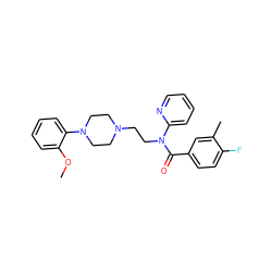 COc1ccccc1N1CCN(CCN(C(=O)c2ccc(F)c(C)c2)c2ccccn2)CC1 ZINC000013556905