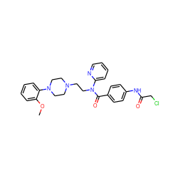 COc1ccccc1N1CCN(CCN(C(=O)c2ccc(NC(=O)CCl)cc2)c2ccccn2)CC1 ZINC000013740005